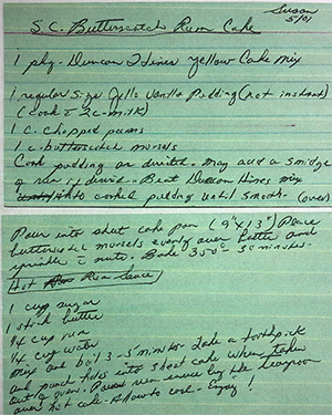 S. C. Butterscotch Rum Cake