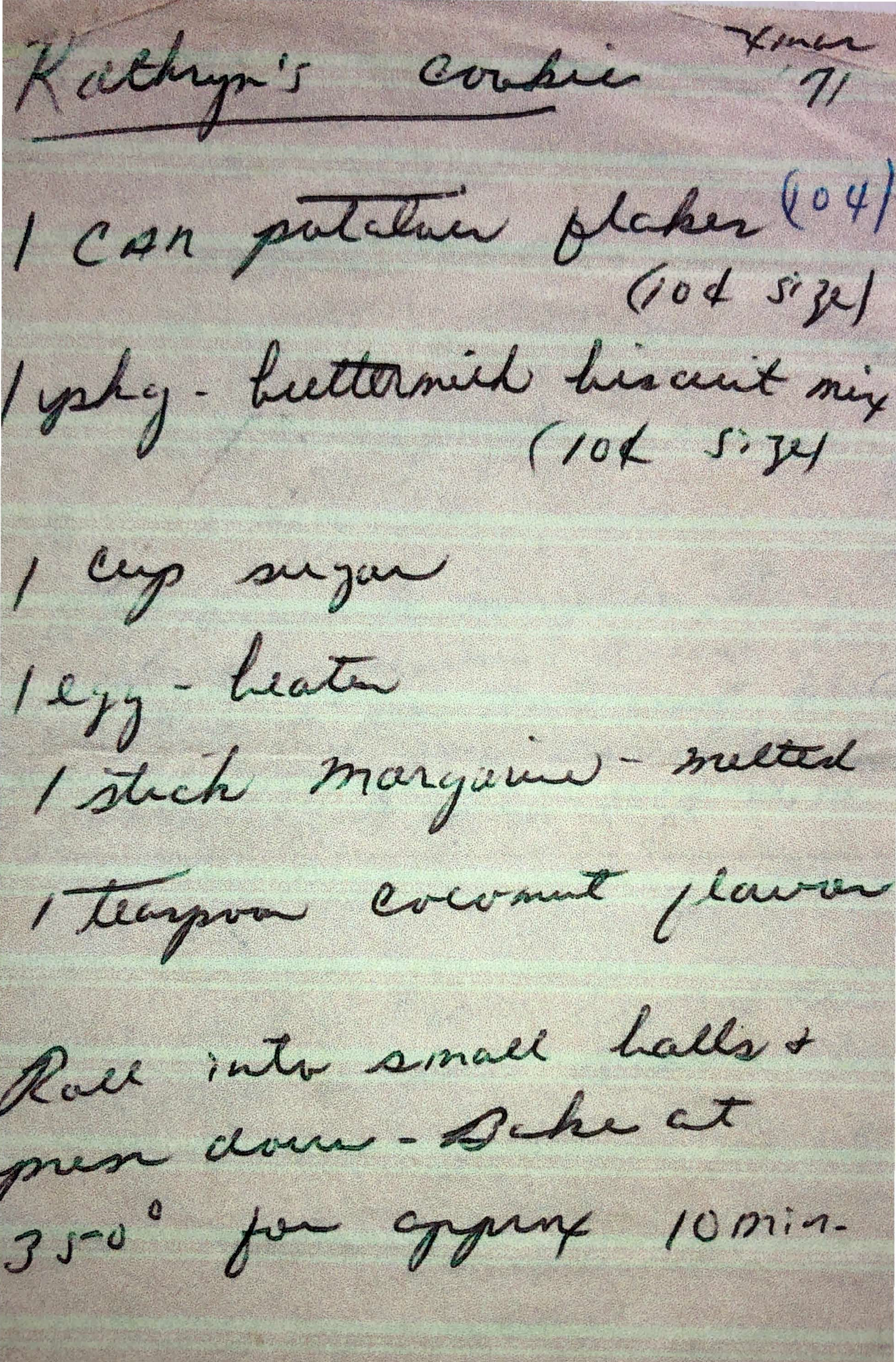 Kathryn's Potato Flake Cookies