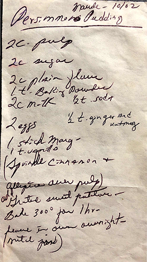 Persimmon Pudding