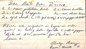 One Dish Oven Dinner