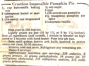 Crustless Impossible Pie