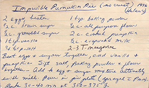 Impossible Crustless Pumpkin Pie
