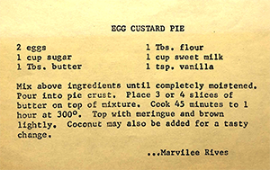 Egg Custard Pie