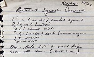 Butternut Squash Casserole 1992